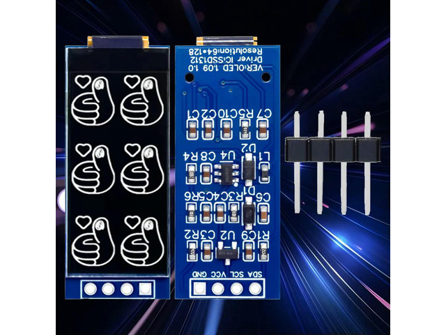 1.09/1.1 Inch OLED Display Module - 128x64 SSD1312 Driver I2C Interface for (64x128 Resolution, 12864 Type)