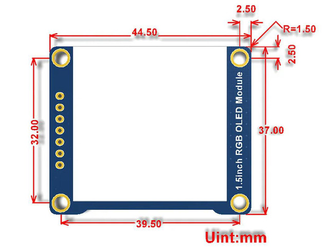 1.5inch RGB OLED Module,Display Module,65K RGB Colors, 128×128, SPI