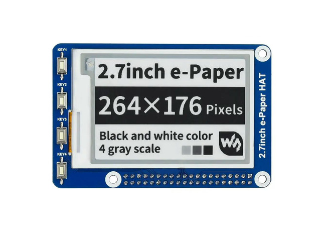 2.7inch E-Ink display HAT 264*176 Resolution for Raspberry Pi Electronic Shelf el