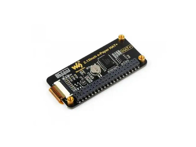 2.13inch e-Paper HAT+ For Raspberry Pi,E-Ink Display,250x122,Immersion Gold Process, SPI Interface,HAT+Standard,With Pwnagotchi