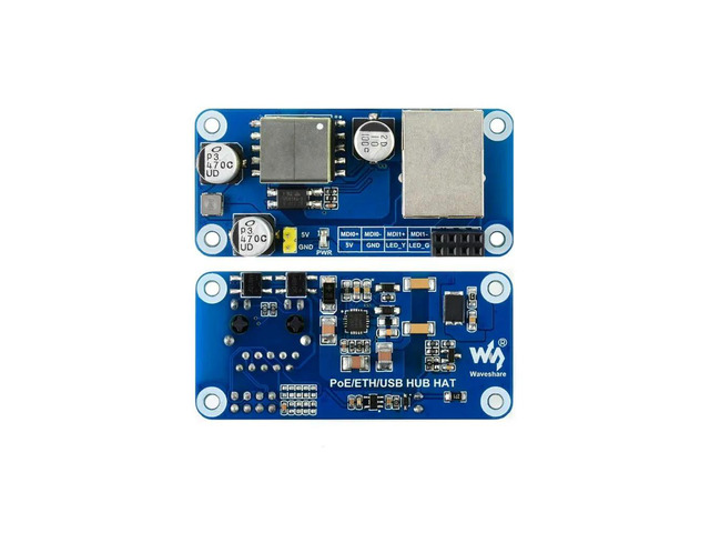 PoE/ETH/USB HUB HAT,Ethernet for Raspberry Pi Zero, 1x RJ45, 3x USB