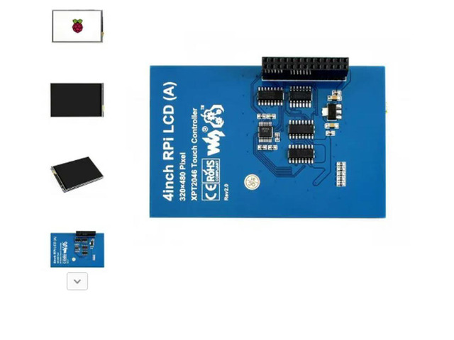4inch RPi LCD (A),4inch Resistive Touch Display (A) for Raspberry Pi, 480 × 320, SPI Interface
