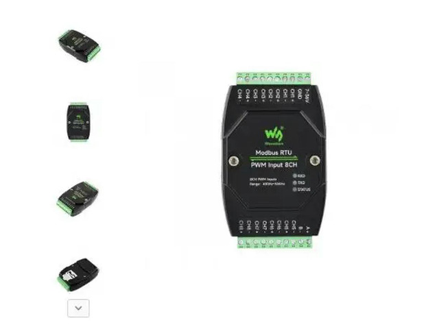 Modbus RTU PWM Input 8CH,Industrial 8-Ch PWM Input Module,Modbus RTU Protocol, Isolated RS485 Interface, Supports Fre