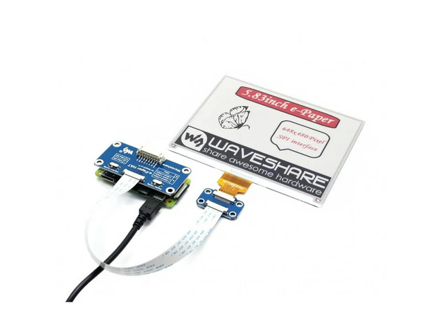 5.83inch e-Paper HAT (B),648×480,E-Ink display for Raspberry Pi, red/black/white three-color