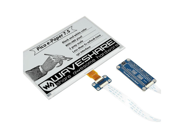7.5inch E-Paper E-Ink Display Module for Raspberry Pi Pico 800X480 Black / White SPI,Pico-ePaper-7.5