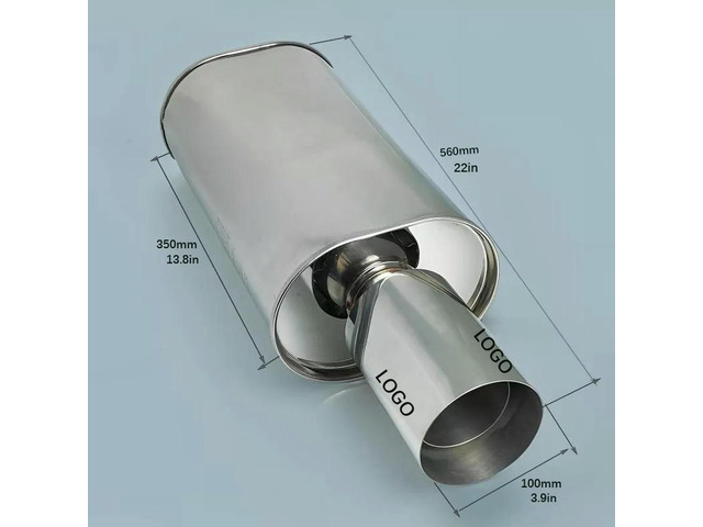 For Car Modified Exhaust Pipe, Stainless Steel REGU Flat Drum Exhaust Tail Throat