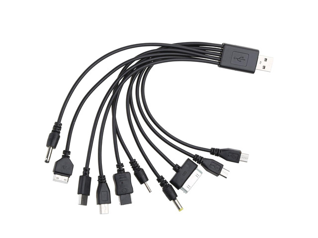 Juroicessry 1 Piece 10 in 1 USB Multi Charger Cables for Mobile Phones Charging Cord 20CM/7.87in Universal to Multi Plug Cell Phone Charger Cable...