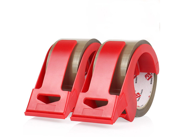 BOMEI PACK Brown Packing Tape with Dispenser,2 Pack Heavy Duty Packaging Tape,1.88 Inch x 55 Yards,Strong Brown Tape for Shipping Moving...