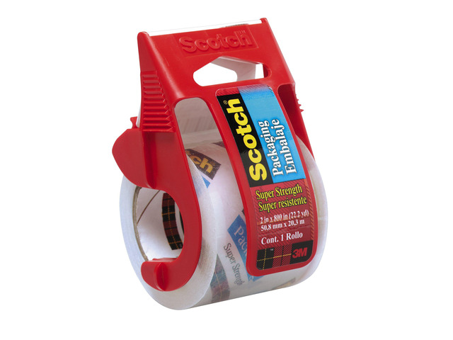 Scotch Heavy Duty Shipping Packaging Tape, 1 Roll with Dispenser, 1.88' x 22.2 Yards, 1.5' Core, Great for Packing, Shipping & Moving, Clear (341)