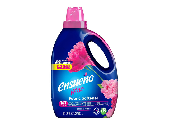 EnsueÃ±o Max Liquid Fabric Softener - Spring Fresh Scent - 125 fl oz Color-Safe Fabric Softener Liquid - Softens 147 Loads - Reduces Wrinkles &...