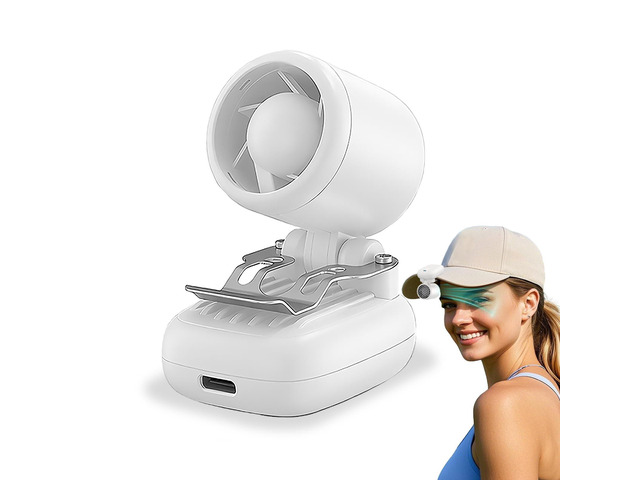 Blissfuhue Portable Clip on Fan, 3-in-1 Hands Free Mini Hat FanWhite Rechargeable Battery Powered Personal Fan, 3 Speeds, Lightweight Small Clip...