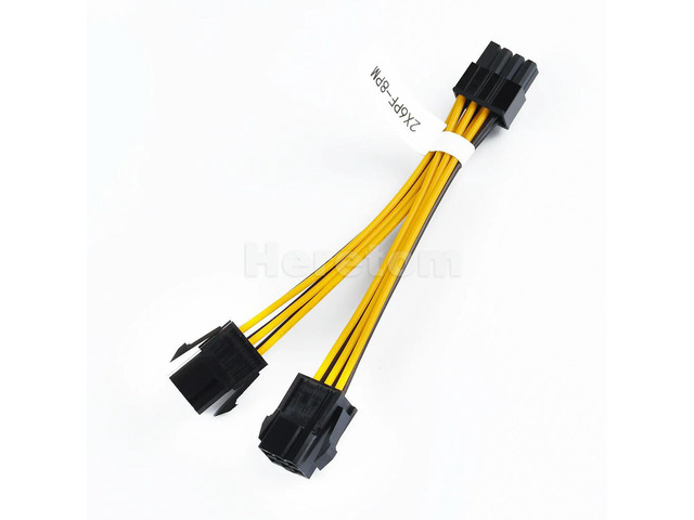 CPU 8Pin Male To Dual 6Pin Female PCI-E Power Adapte 2X6pin GPU to 8Pin CPU Power Supply Cable Y - Splitter Adapter 18AWG