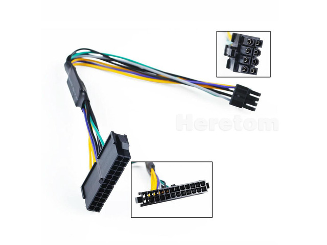 24 Pin to 8 Pin ATX PSU Power Adapter Cable For Optiplex 3020 7020 9020 Precision T1700 12'(30cm)