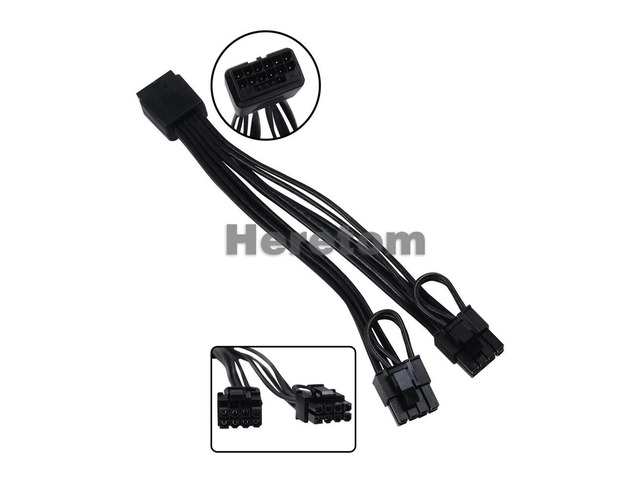 Heretom 16Pin(12+4) 12VHPWR Female to Dual 8pin(6+2) Male Video Card Adapter Cable for