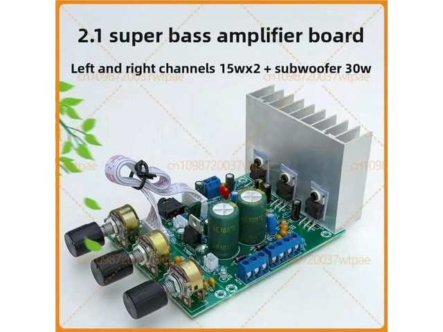 For TDA2030A 2.1 Subwoofer Class AB Amplifier Finished Board, 3 Channel High Power, Compatible With LM1875