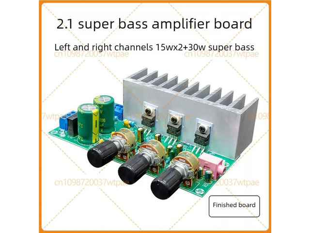 For TDA2050+TDA2030A 2.1 Channel Finished Amplifier Board, Low Noise HiFi High Power Subwoofer Audio Module