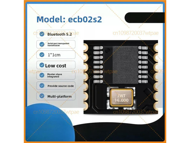 10PCS For BLE ECB02S2 SMD Bluetooth Module, Bidirectional UART Conversion, Bluetooth Serial Transparent Transmission