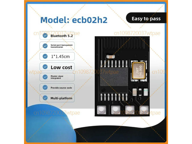 10PCS For BLE ECB02H2 Bluetooth Module, Bidirectional Serial Conversion, Bluetooth UART Transparent Transmission