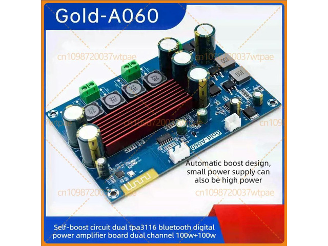 For A060 TPA3116D2 Step-Up Bluetooth Stereo Amplifier Board 100W+100W D Class