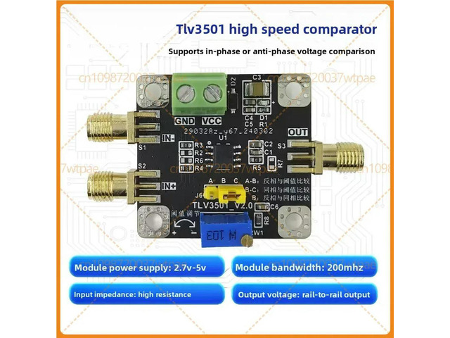 TLV3501 HighSpeed Voltage Comparator Module,4.5ns,Adjustable Threshold,RailtoRail Output,Noninverting Inverting Input