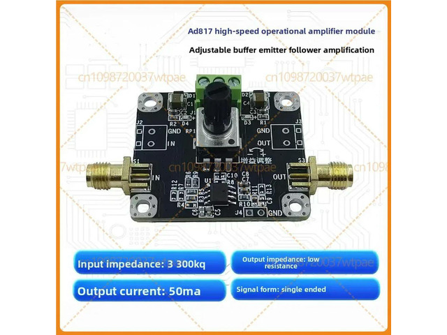 For AD817 Adjustable Gain Amplifier Module, HighSpeed Voltage Buffer, Noninverting Amplifier, Emitter Follower