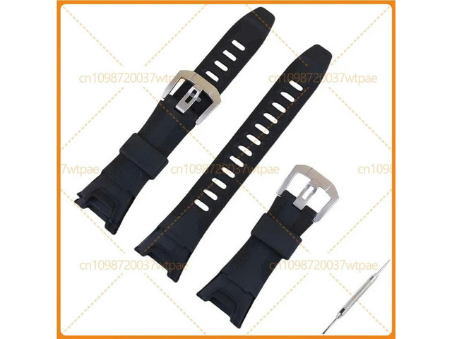 For Casio Watch Accessories Black Resin Strap With Pin Buckle Fit PRG-110 PRO TROutdoor Watch Series