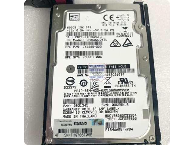 For 600GB 10K SAS Hard Drive EH0600JDXBC EH0600JDYTL EH0600JEDHE 748385 759202 744995 Server Parts