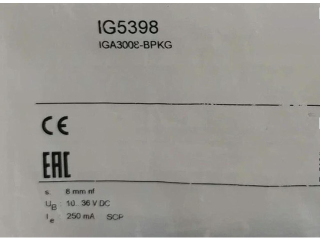 proximity switch IG5398 IGA3008-BPKG in stock Fast delivery