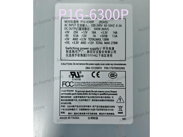 1PCS P1G-6300P Power Supply 300W 1U 100-240V 60-50Hz 6-3A Expedited shipping