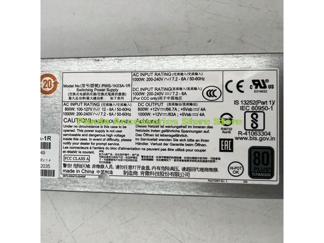 PWS-1K03A-1R 1000W Server Redundant Power Supply Module Power Supply