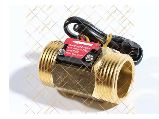 1 Inch DN25 Brass Water Flow Sensor Hall Switch Flow Meter DC 5-15V Industrial Flowmeter