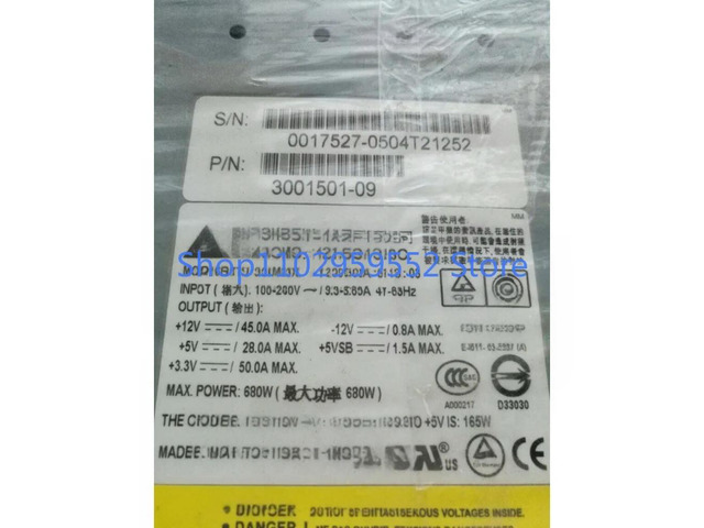 1Pcs for V440 Server Power Supply DPS-680CB A 3001501 300-1851 3001851