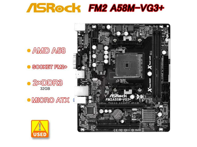 FM2A58M-VG3+ Motherboard Socket FM2+ A58 support A8 AD7500 A10 AD680 A6 AD640 cpu DDR3 32GB PCI-E 3.0 Micro ATX