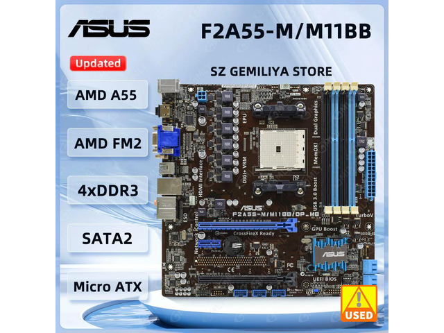 F2A55-M Motherboard F2A55-M/M11BB Socket FM2 DDR3 32GB A55 support A4-5300 A8-6500B A4-7300 A10-6700 A4-530 cpu