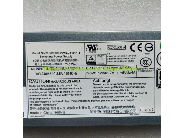 High Reliability PWS-741P-1R 100-240V MAX 740W For Server Redundant Power Supply Before Shipment Test