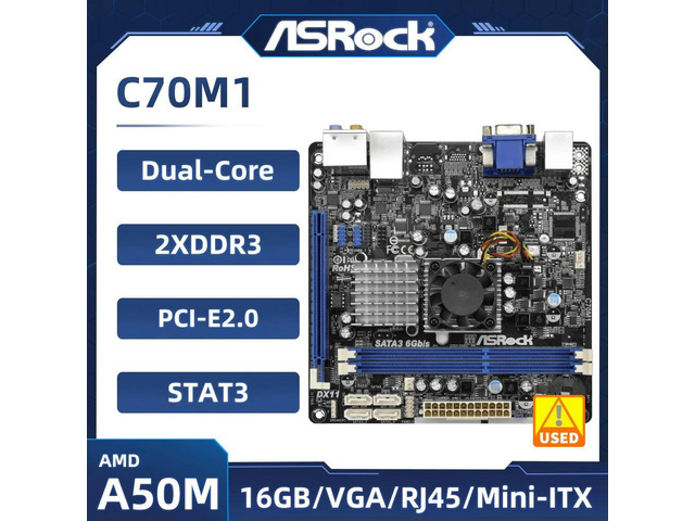 C70M1 motherboard Dual-Core Ontario C-70 APU DDR3 1333 16GB USB 2.0 Integrated Radeon HD 7290 Graphics 2xSATA