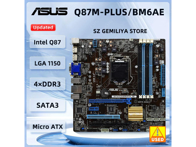 Q87M-PLUS Motherboard Q87M-PLUS/BM6AE/DP_MB Q87 LGA 1150 DDR4 16GB support i7-4770 i5-4590 i5-4670 i3-4360 i3-4130