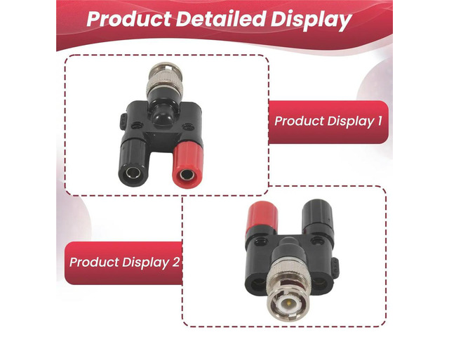 BNC Plug 4mm Banana Plug Splitter Connector BNC Male Plug to 2 x 4mm Banana Female Jack Socket Adapter