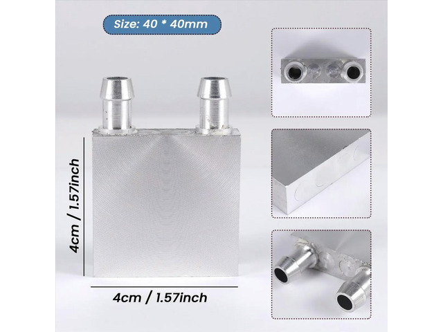 Primary Aluminum alloy Water Cooling Block 40x40mm for Liquid Water Cooler Heat Sink System Silver Use For PC Laptop CPU