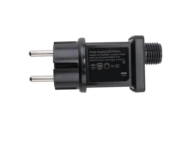 4.5V 3.6W Plug LED Power Supply LED Transformer Plug Adapter IP44 Waterproof Power Christmas Lamp Adapter EU PLUG