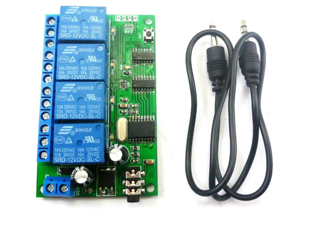 AD22B04 4CH MT8870 Dtmf Signal Tone Voice Decoder Phone Remote Control Relay Switch Module 12V DC For LED Motor Home Plc
