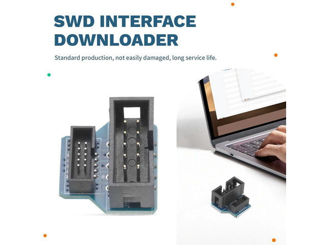SWD JTAG Interface Adapter Board, 10Pin 2.54mm to 1.27mm Pitch Converter for Programming & Debugging