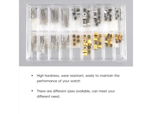 Watch Repair Kit, Watch Crown, Watch Stem Extender Crowns Accessory Repairing Replacement Tool Kit with Box