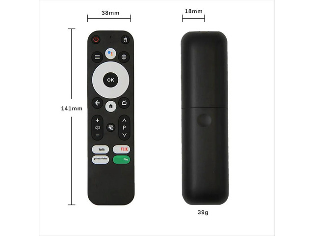 Replace Voice Remote Control for MECOOL KM2 KM2 PLUS ONN Android 4K UHD TV Box Bluetooth Voice Remote Black