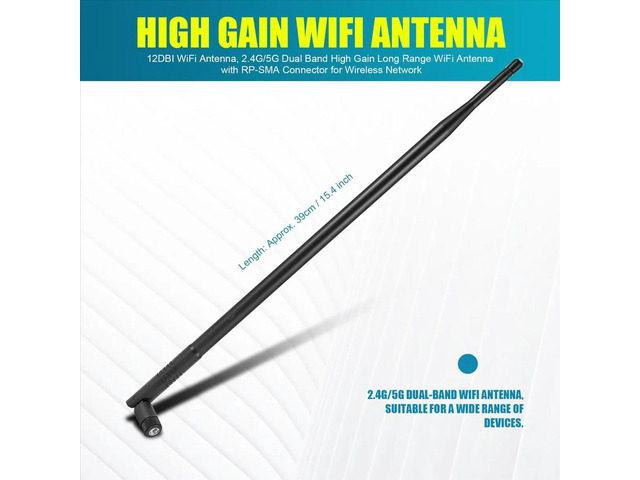 12DBI Antenna, 2.4G/5G Dual Band High Gain Long Range Antenna with RPSMA Connector for Network
