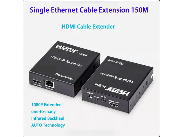 150-Meter HDMI Extender Signal Extender Single Ethernet Cable One-to-Many Switching Transmitter Receiver