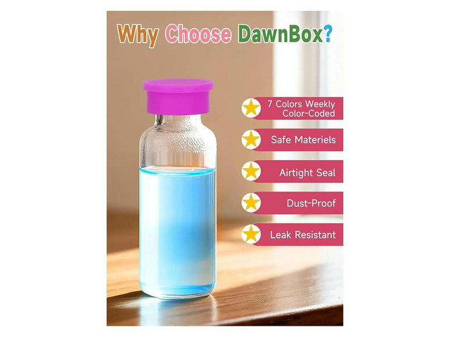 35-Pack 3ml Glass Vials with Color-Coded Silicone Caps for Daily Organization, Leakproof and Reusable