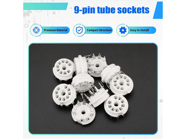 10PCS PCB 9Pin Ceramic B9A Vacuum Tube Socket Audio HIFI DIY Amps for 12AX7 12AU7 12AT7 ECC81 ECC82 ECC83 Silver-Plated