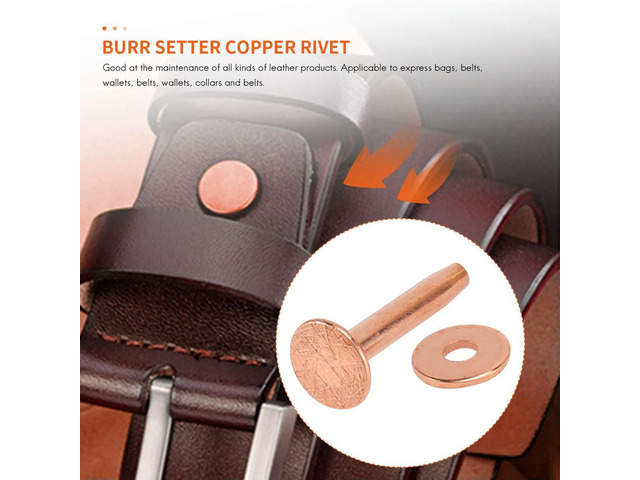 25 Sets Copper Rivet Burrs Washer,3/4 Inch Long Leather Copper Rivet Fastener,for Wallets Leather DIY Craft Supplies