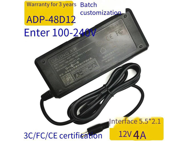 DAJING ADP-48D12 ADP-48D2 Power Adapter Dajing Power 12V 4A Power Supply be Suitable for TV Monitor Computer